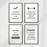 Fitness Inspiration (Set of 4) UNFRAMED Print Home Décor, Wall Art